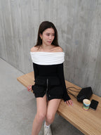 White Off Shoulder Cotton Long Sleeves Top