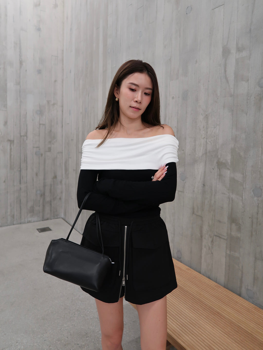 Real Leather Long Bag