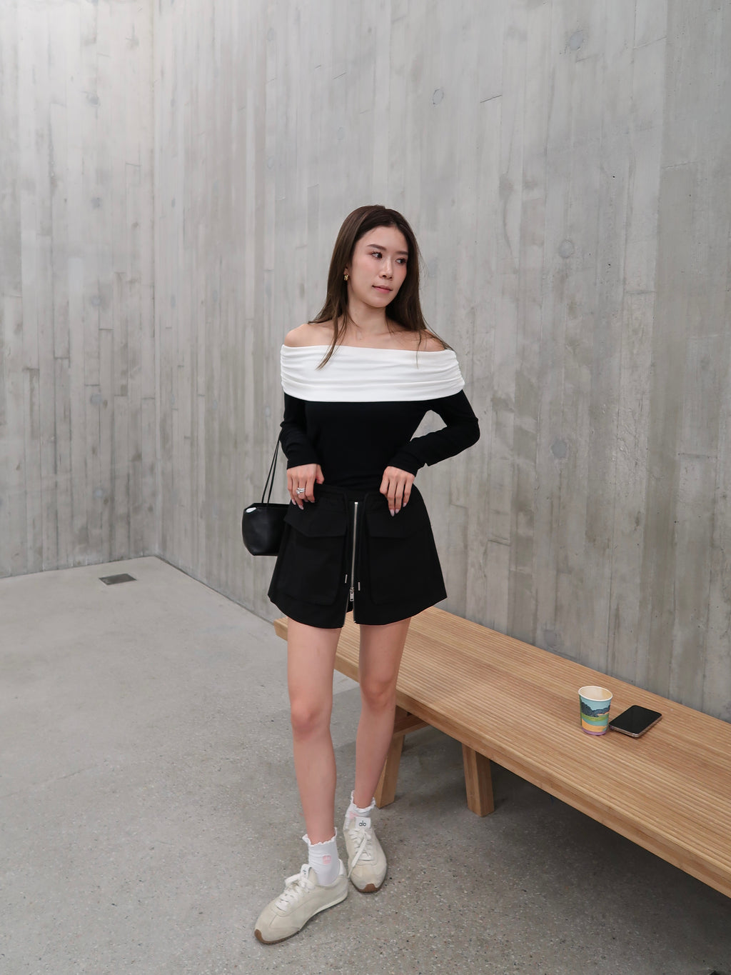 White Off Shoulder Cotton Long Sleeves Top