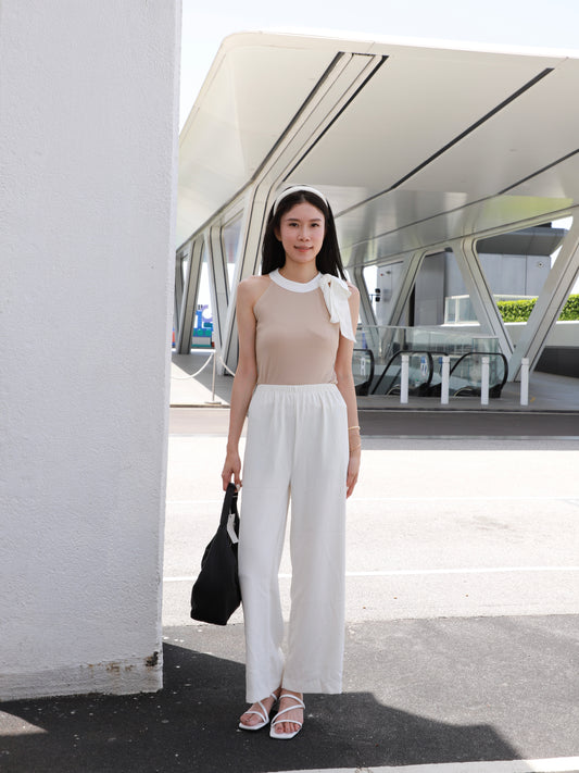 Mix Ribbon Crewneck Tank Top