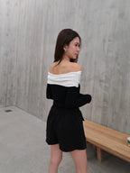 White Off Shoulder Cotton Long Sleeves Top