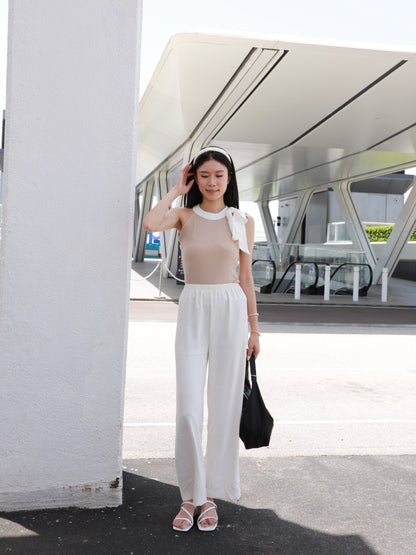 Mix Ribbon Crewneck Tank Top