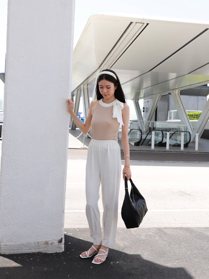 Mix Ribbon Crewneck Tank Top