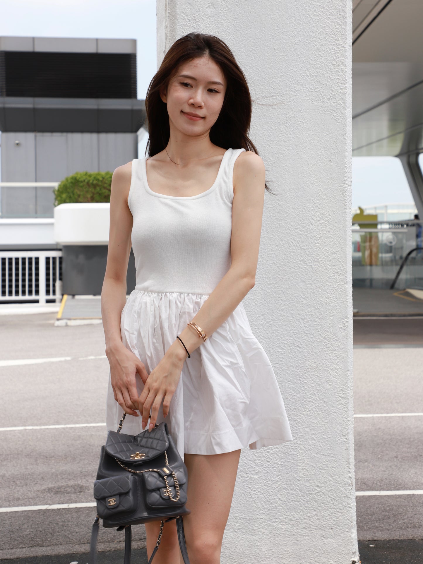 Tank Shirt Basic Mini Dress