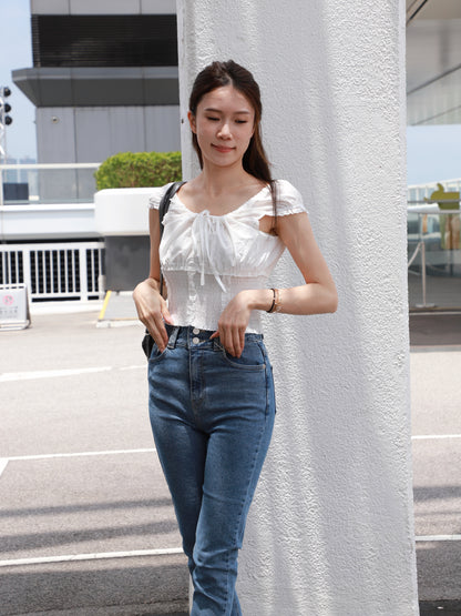 Lace Tied Mini Cropped T Top