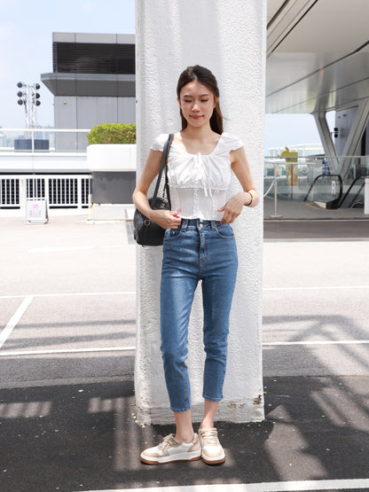 Lace Tied Mini Cropped T Top