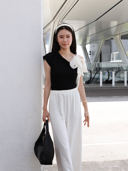 One Ribbon Cotton T Top