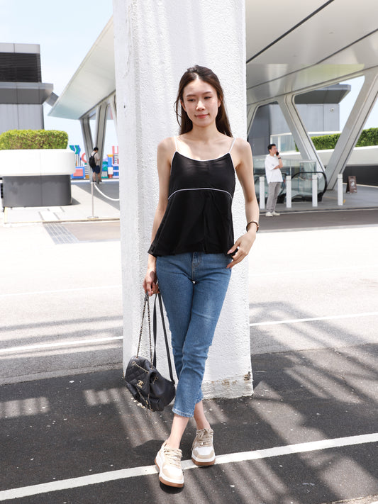 One Lined Chiffon Tank Top