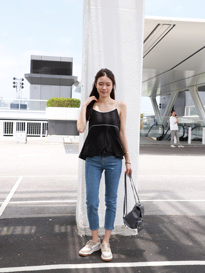 One Lined Chiffon Tank Top
