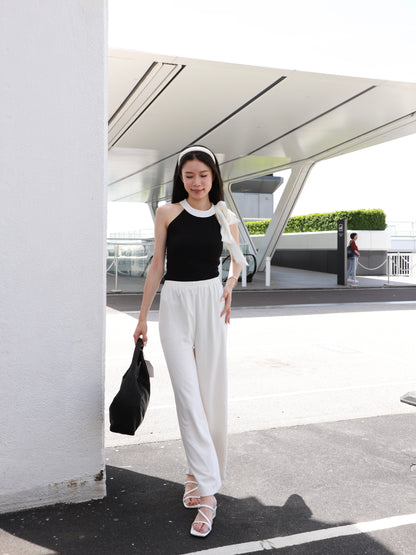 Mix Ribbon Crewneck Tank Top