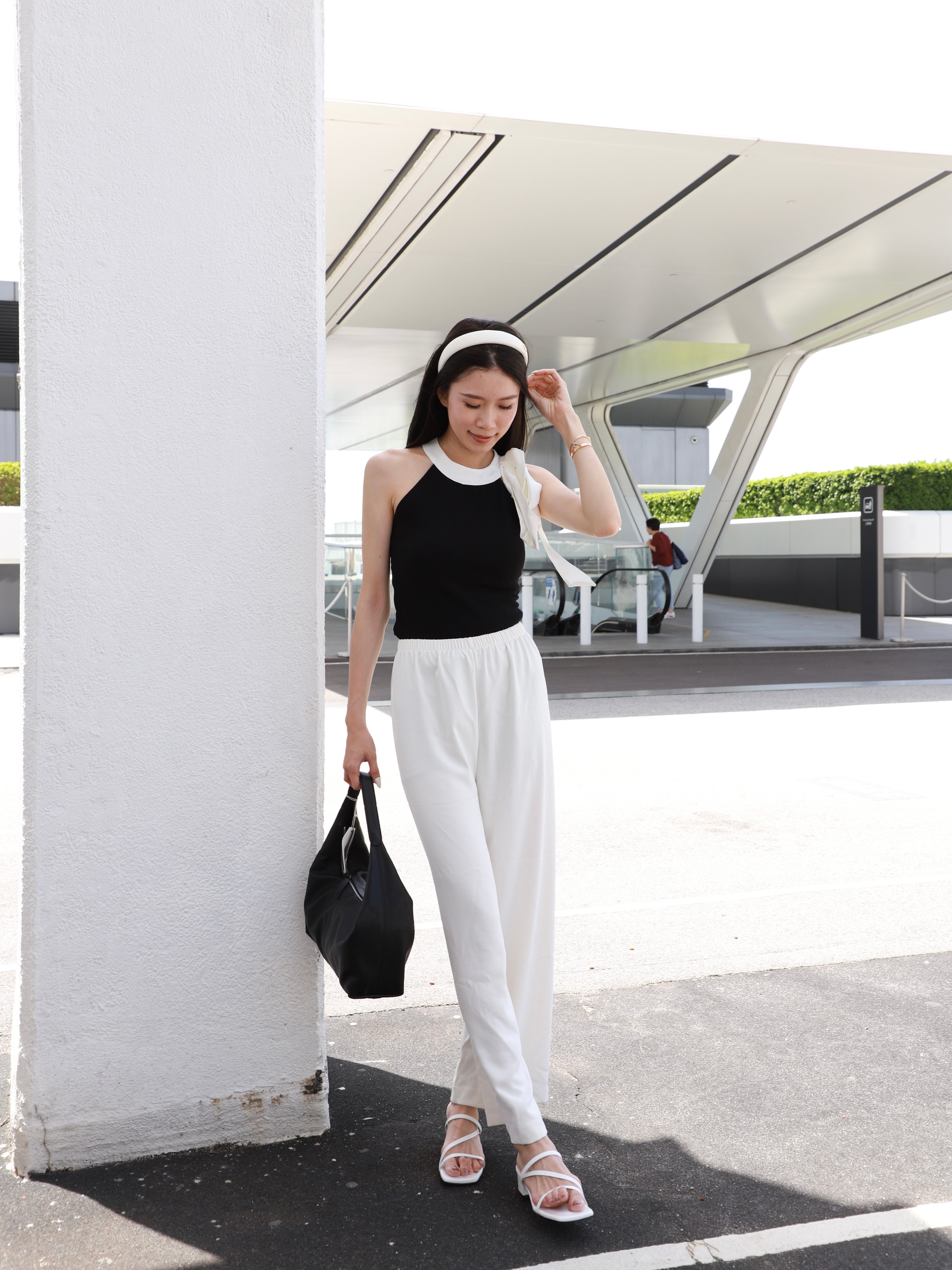 Mix Ribbon Crewneck Tank Top