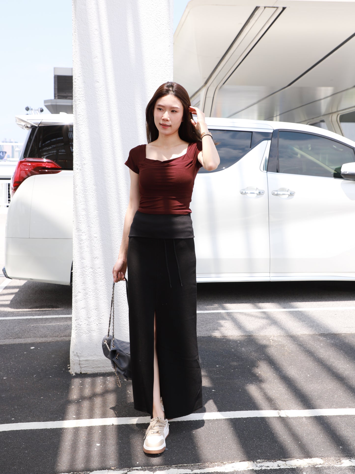 2 ways Cotton Maxi Skirt
