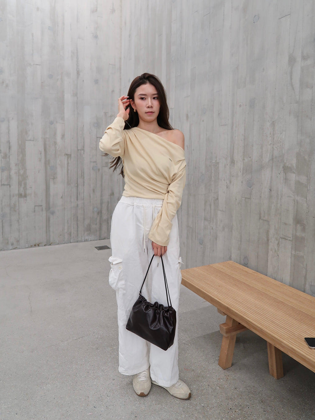 One Side Off Shoulder Yellow Top