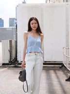 Low Waist Ruffles Wide Leg Jeans