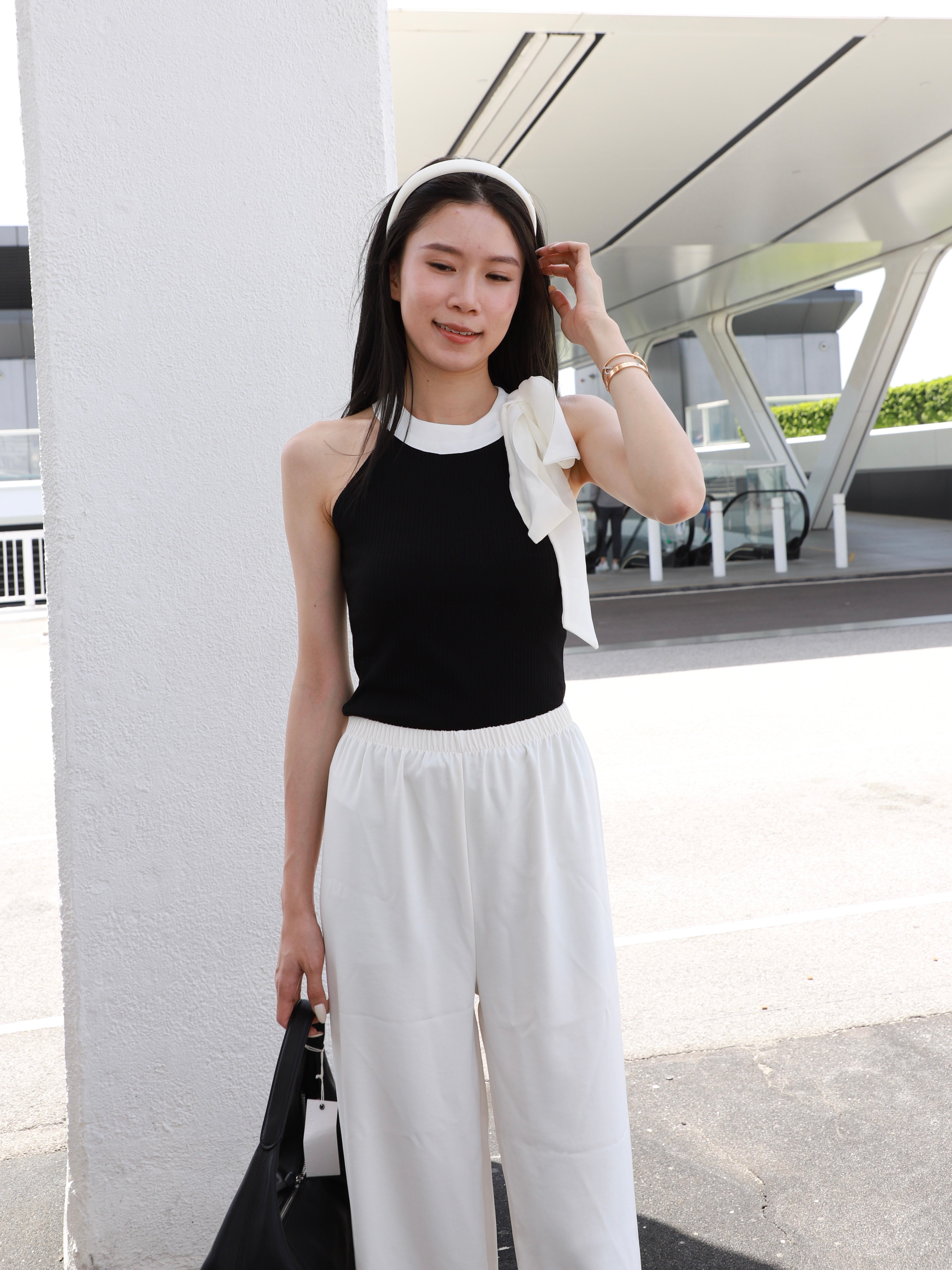 Mix Ribbon Crewneck Tank Top