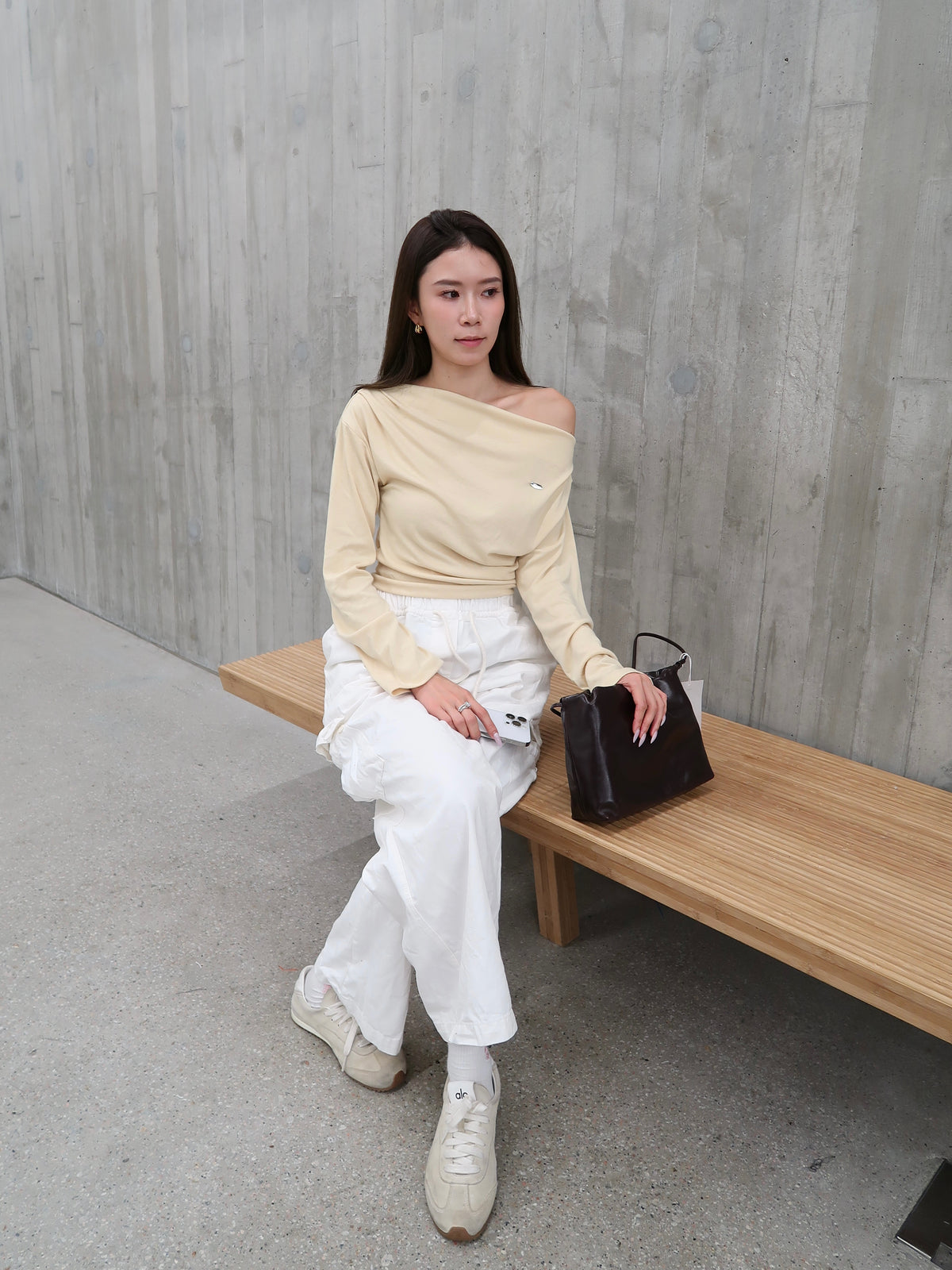 One Side Off Shoulder Yellow Top