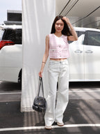 Low Waist Ruffles Wide Leg Jeans