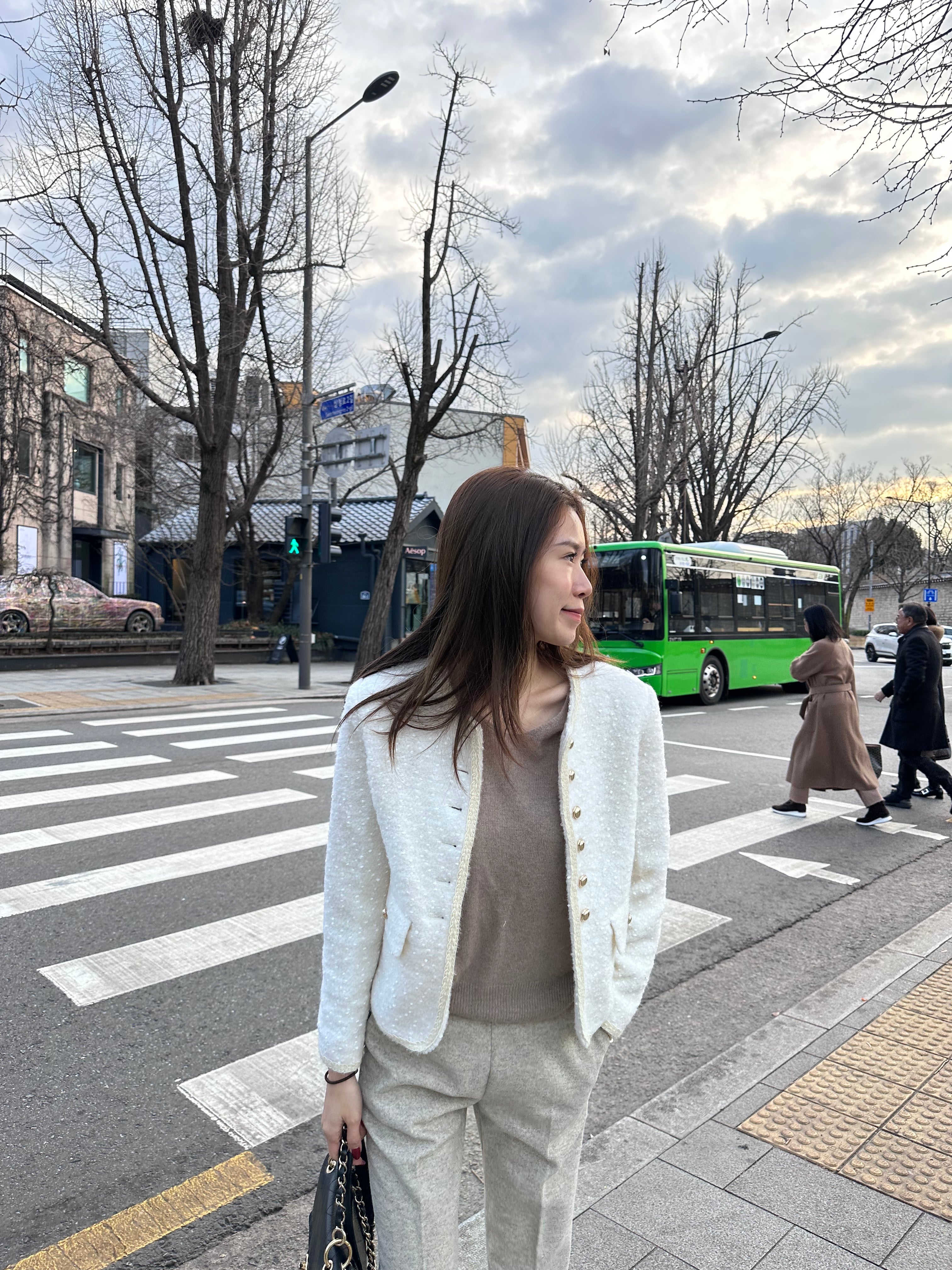 Snow Dotted Tweed Jacket