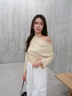 One Side Off Shoulder Yellow Top