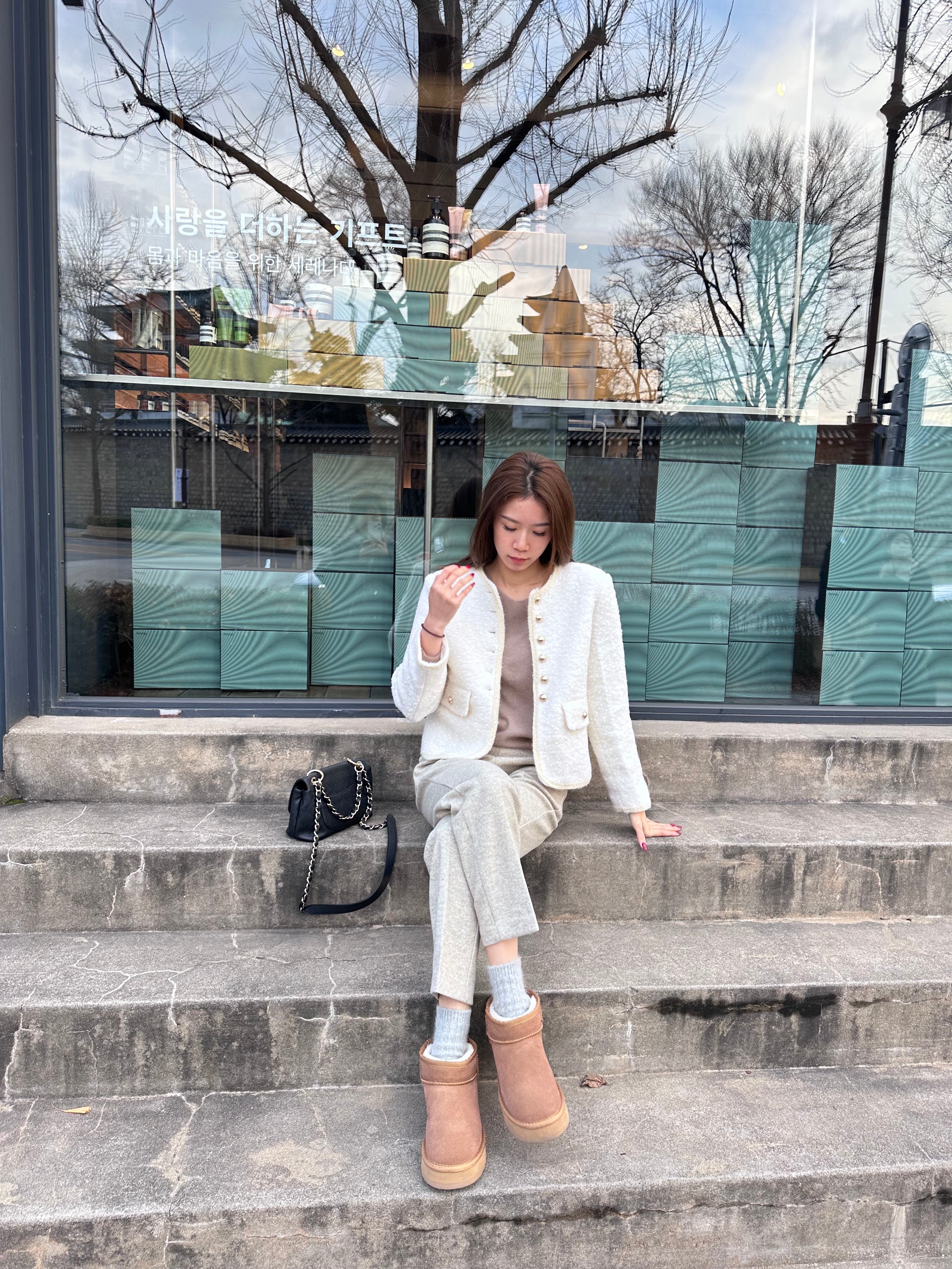 Snow Dotted Tweed Jacket