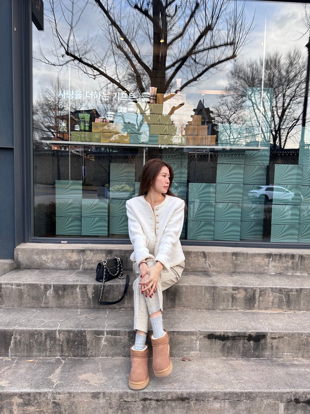 Snow Dotted Tweed Jacket