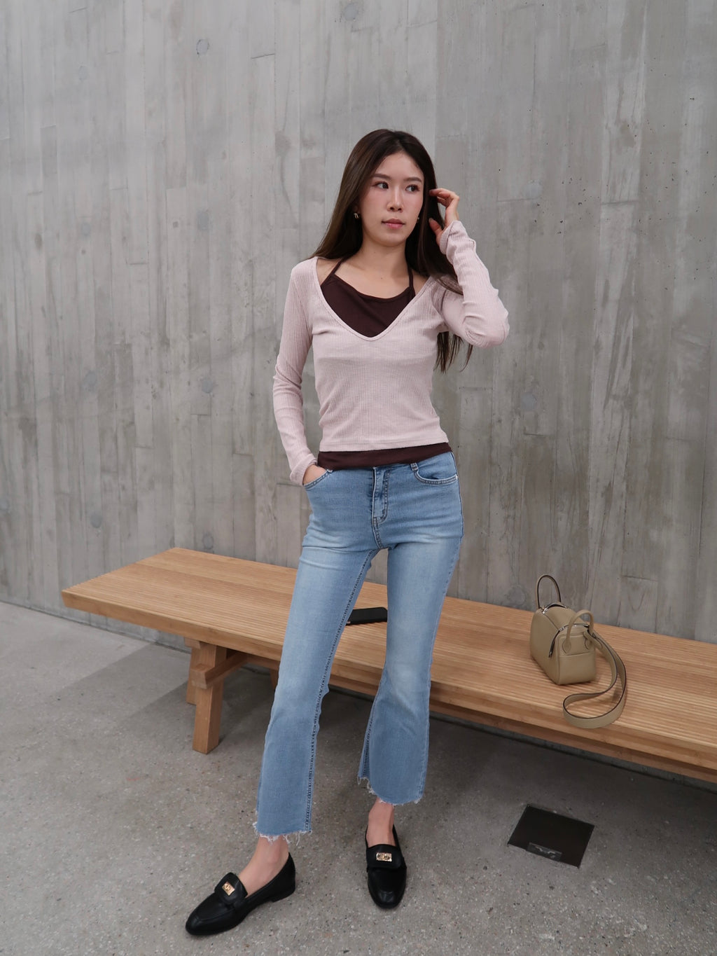 Slim Flare Leg Denim Jeans