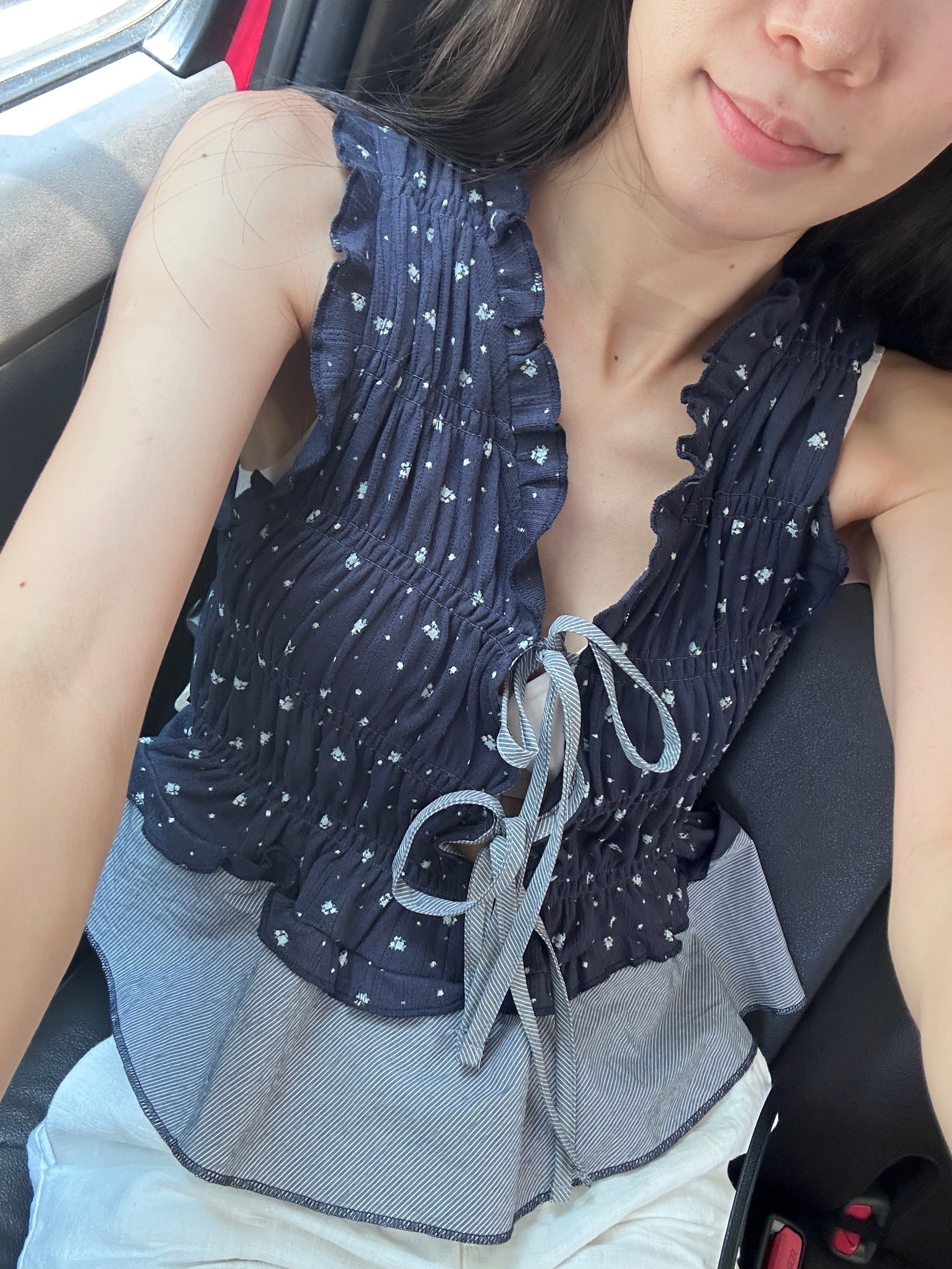 Cotton Tank with Ruffles