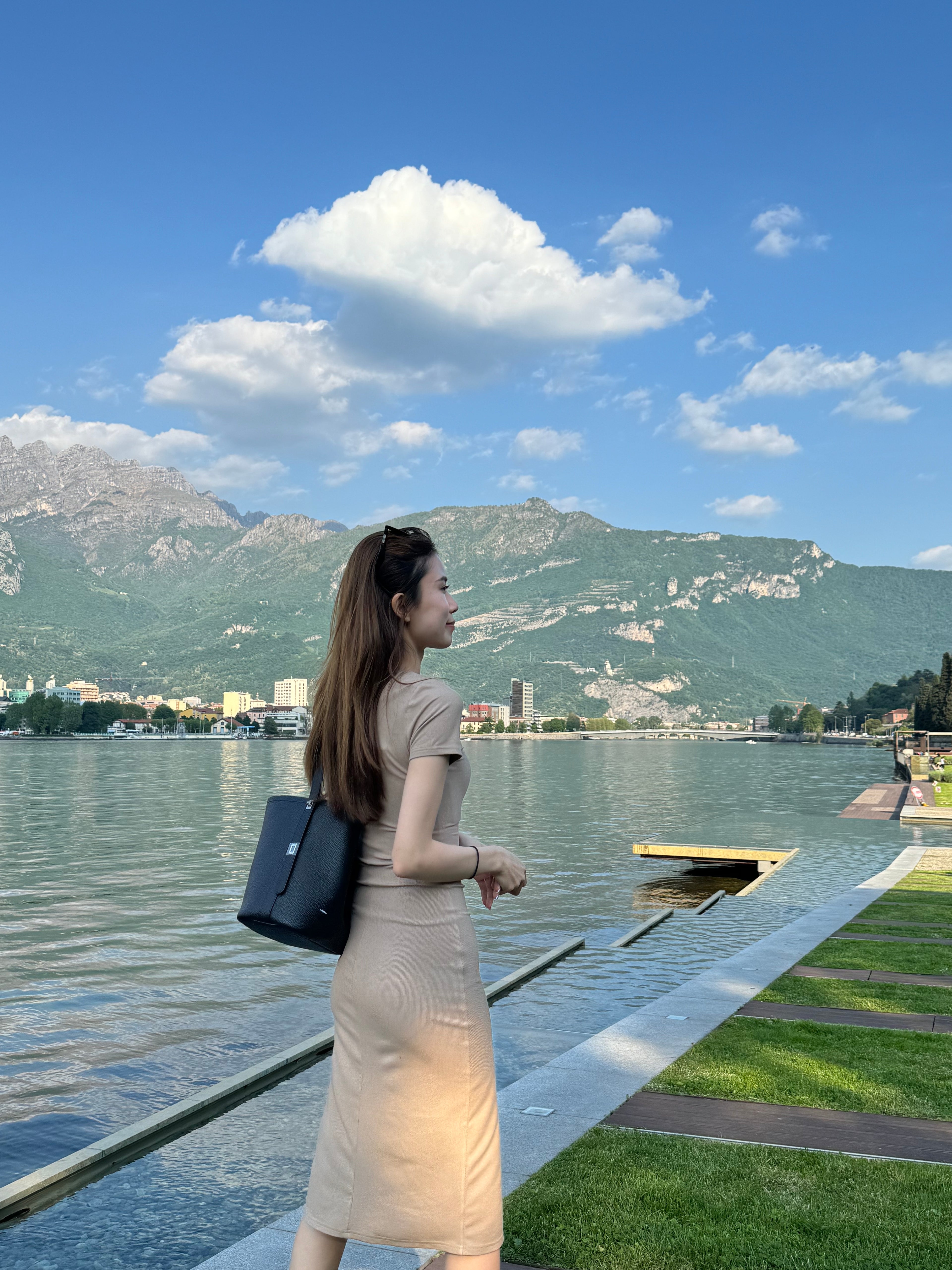 (ashchic made) Basic T Slit Maxi Dress