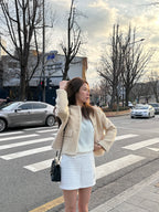 Snow Dotted Tweed Jacket