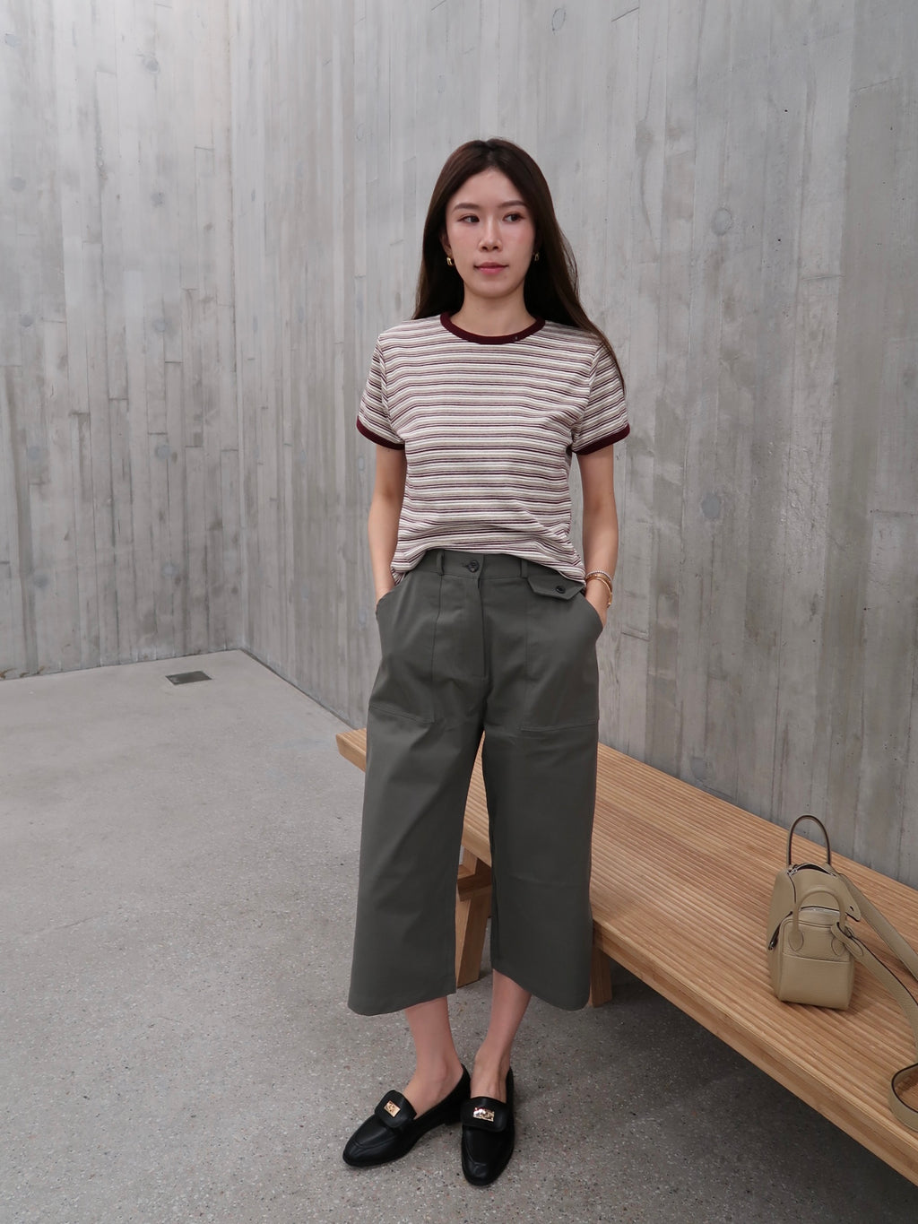 Mid Length Wide Leg Pants