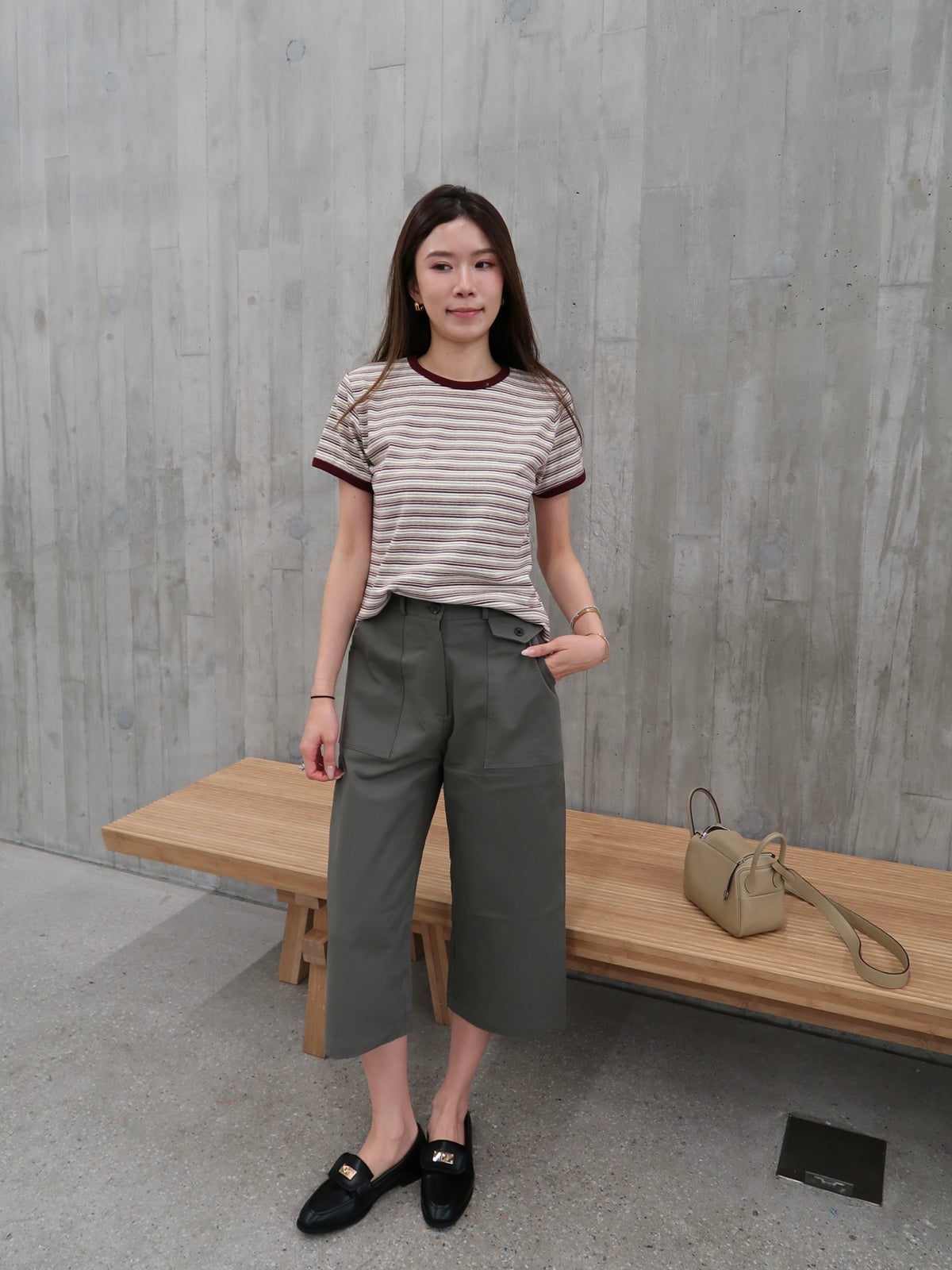 Mid Length Wide Leg Pants
