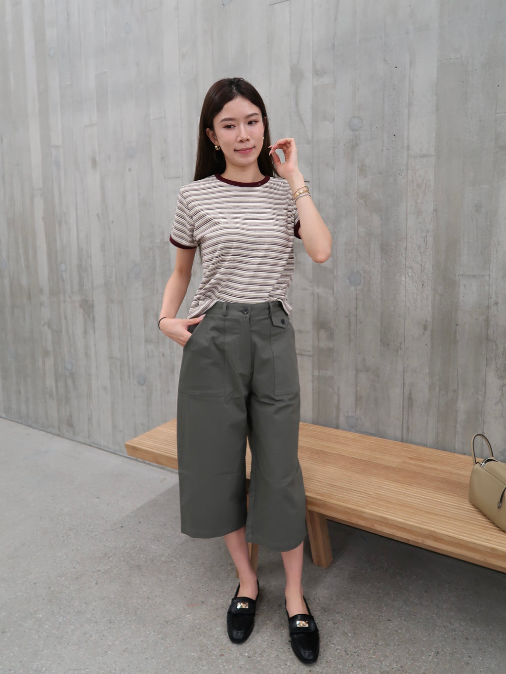 Mid Length Wide Leg Pants