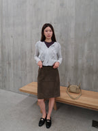 Suede Mid Length Skirt