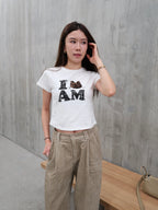 Im Cat Cotton Cropped T Shirt