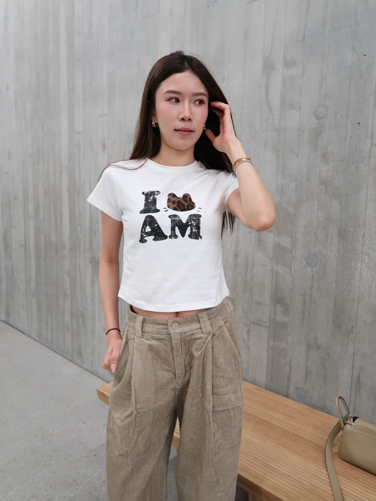 Im Cat Cotton Cropped T Shirt