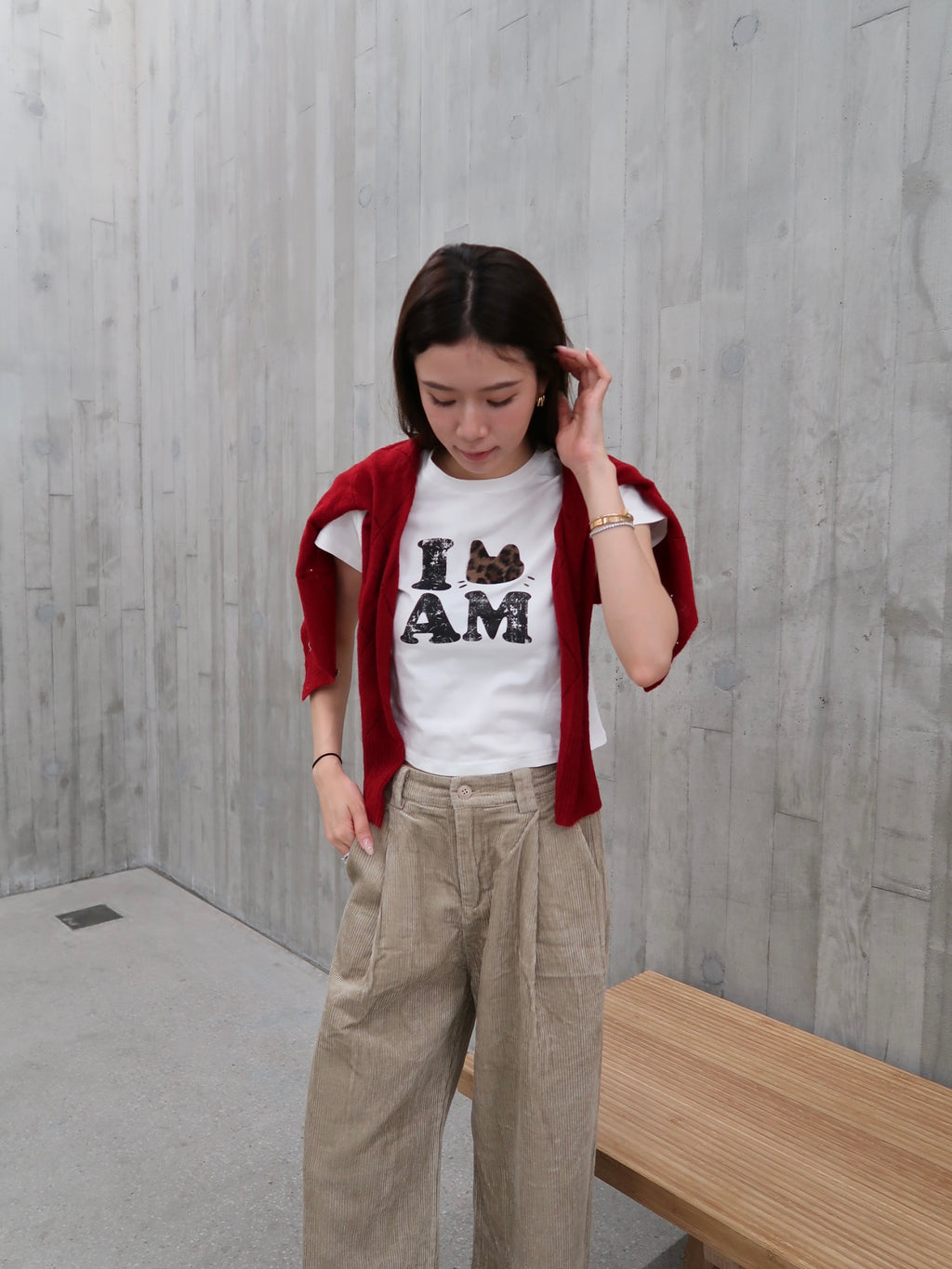Im Cat Cotton Cropped T Shirt