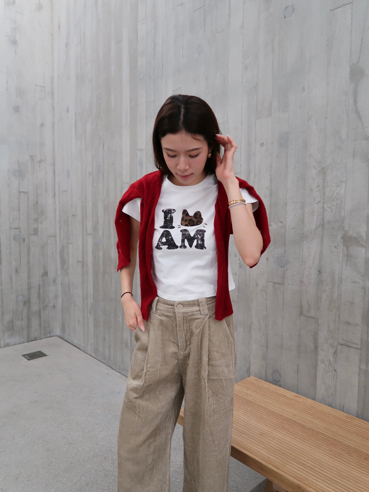 Im Cat Cotton Cropped T Shirt
