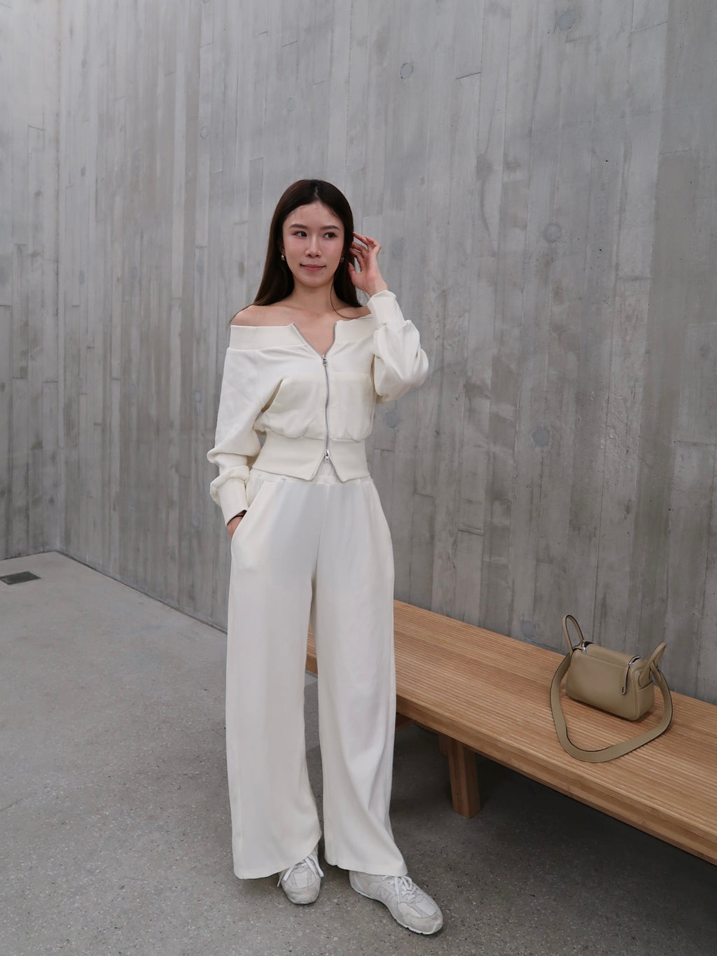 Marshmellow Off Shoulder & Pants Set