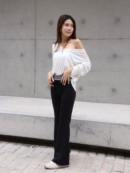 Cotton V Neck Long Sleeves Top