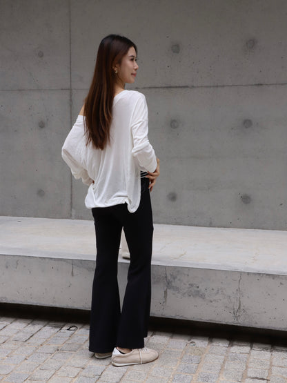 Cotton V Neck Long Sleeves Top