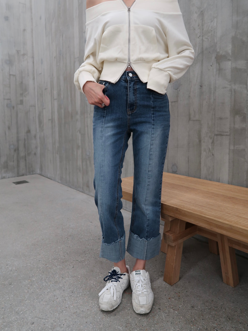 Washed Colour Denim Jeans