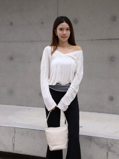 Cotton V Neck Long Sleeves Top