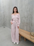 Marshmellow Off Shoulder & Pants Set