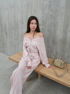 Marshmellow Off Shoulder & Pants Set