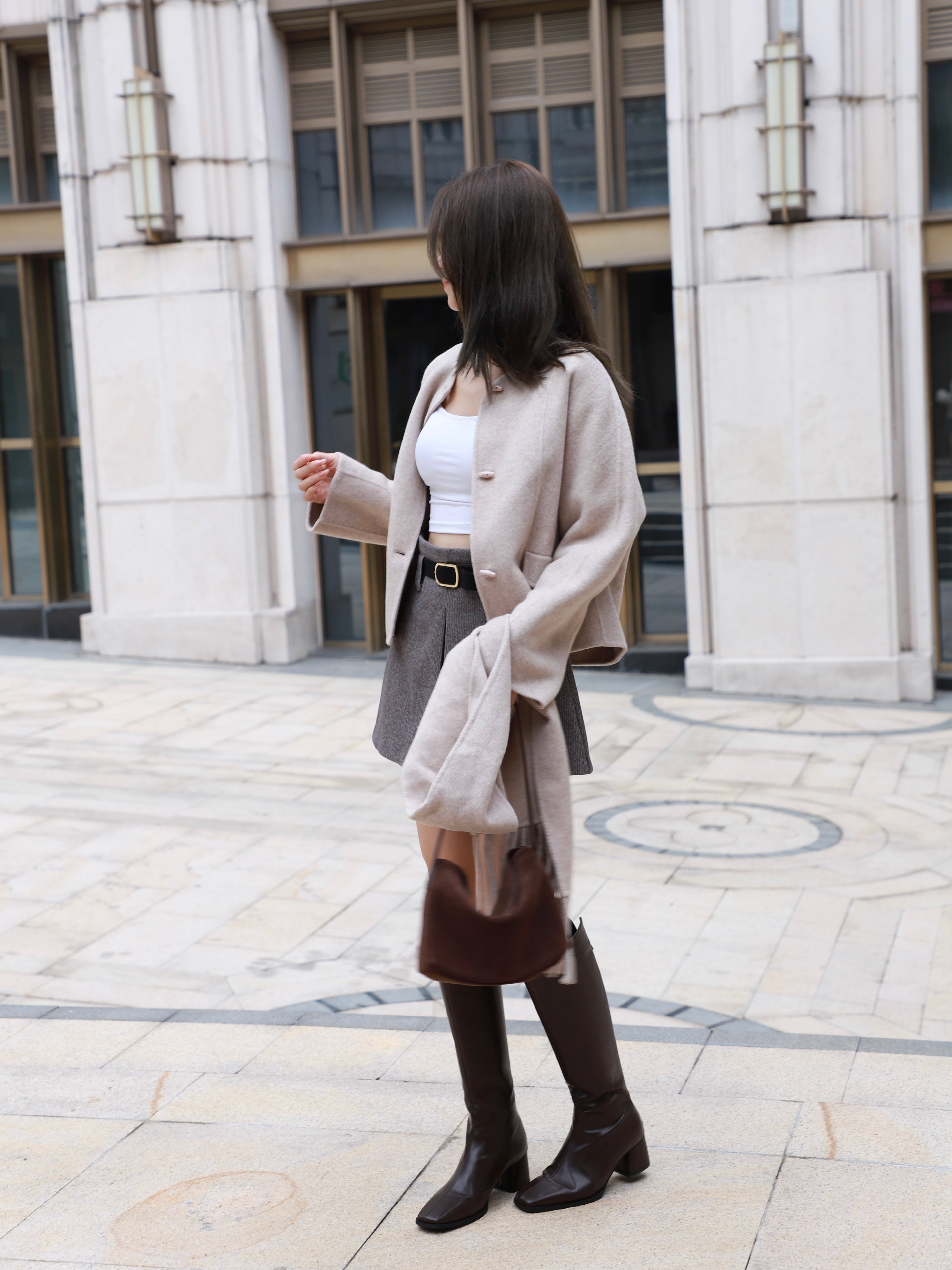 Wool with Scarf Horn Jacket