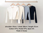 3 Button Cotton Long Sleeves Top