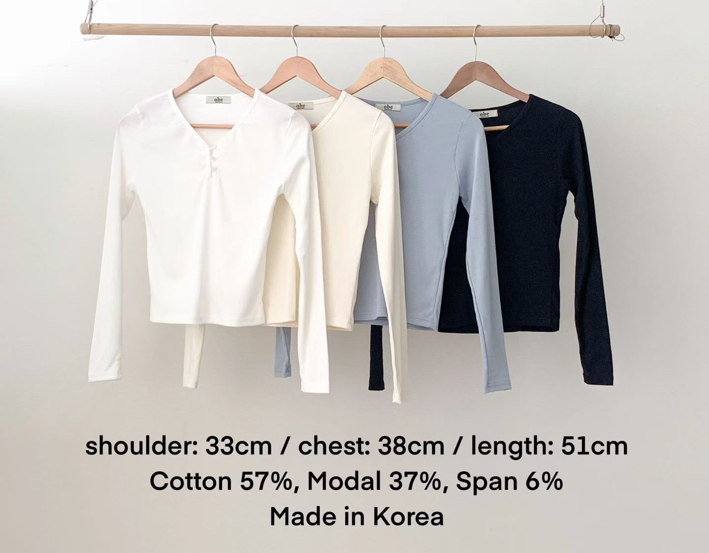 3 Button Cotton Long Sleeves Top