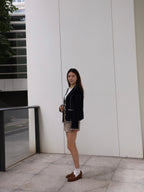 Gold Button Velvet Skirt