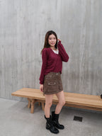 2 pockets denim skirt shorts