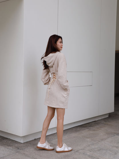Cross at back Hoodie Mini Dress
